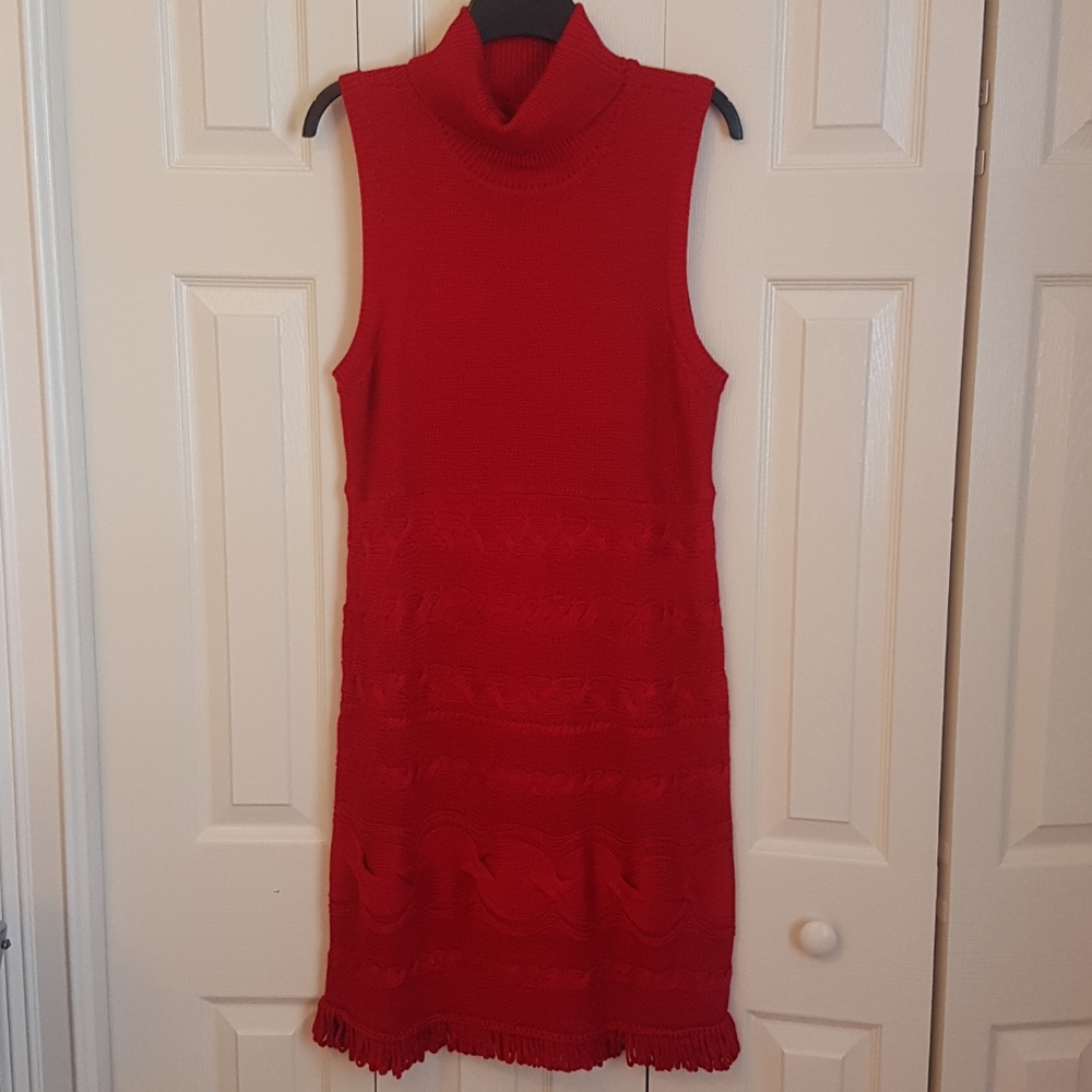 Calvin Klein Red Sweater Dress